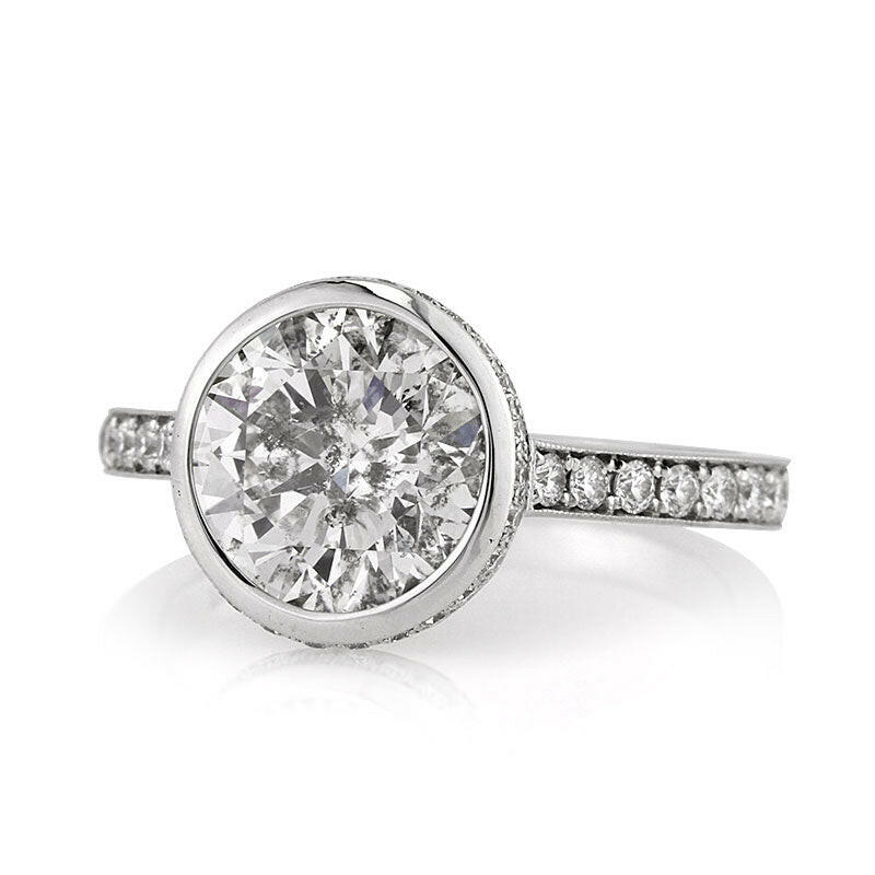 4.0 ct Round Brilliant Cut Diamond 14k White Gold Engagement Ring-Evani Naomi Jewelry