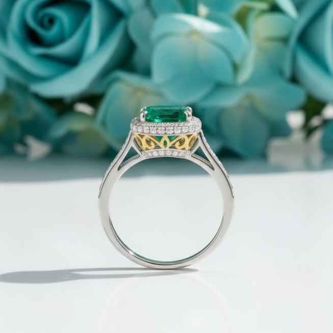 4.0 ct Round Brilliant Cut Diamond 14k White Gold Engagement Ring-Evani Naomi Jewelry