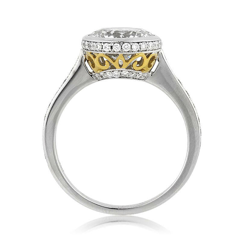 4.0 ct Round Brilliant Cut Diamond 14k White Gold Engagement Ring-Evani Naomi Jewelry
