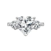 4.90 Ct Heart Cut Three Stone Diamond Engagement Ring-Evani Naomi Jewelry