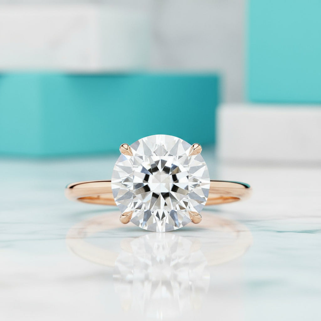 5.00 Ct Round Brilliant Cut Diamond Engagement Ring-Evani Naomi Jewelry