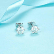 6 Claws Round 2.0 ct Diamond Stud Earrings-Evani Naomi Jewelry