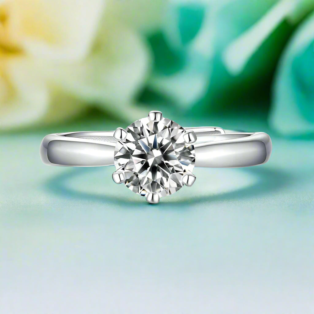 6 Prong 1.00 ct Diamond Solitaire Engagement Ring-Evani Jewelry