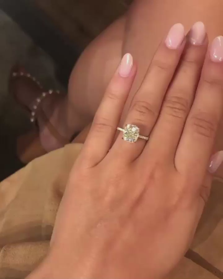 14k Rose Gold 3.0 Ct Cushion Cut Engagement Ring