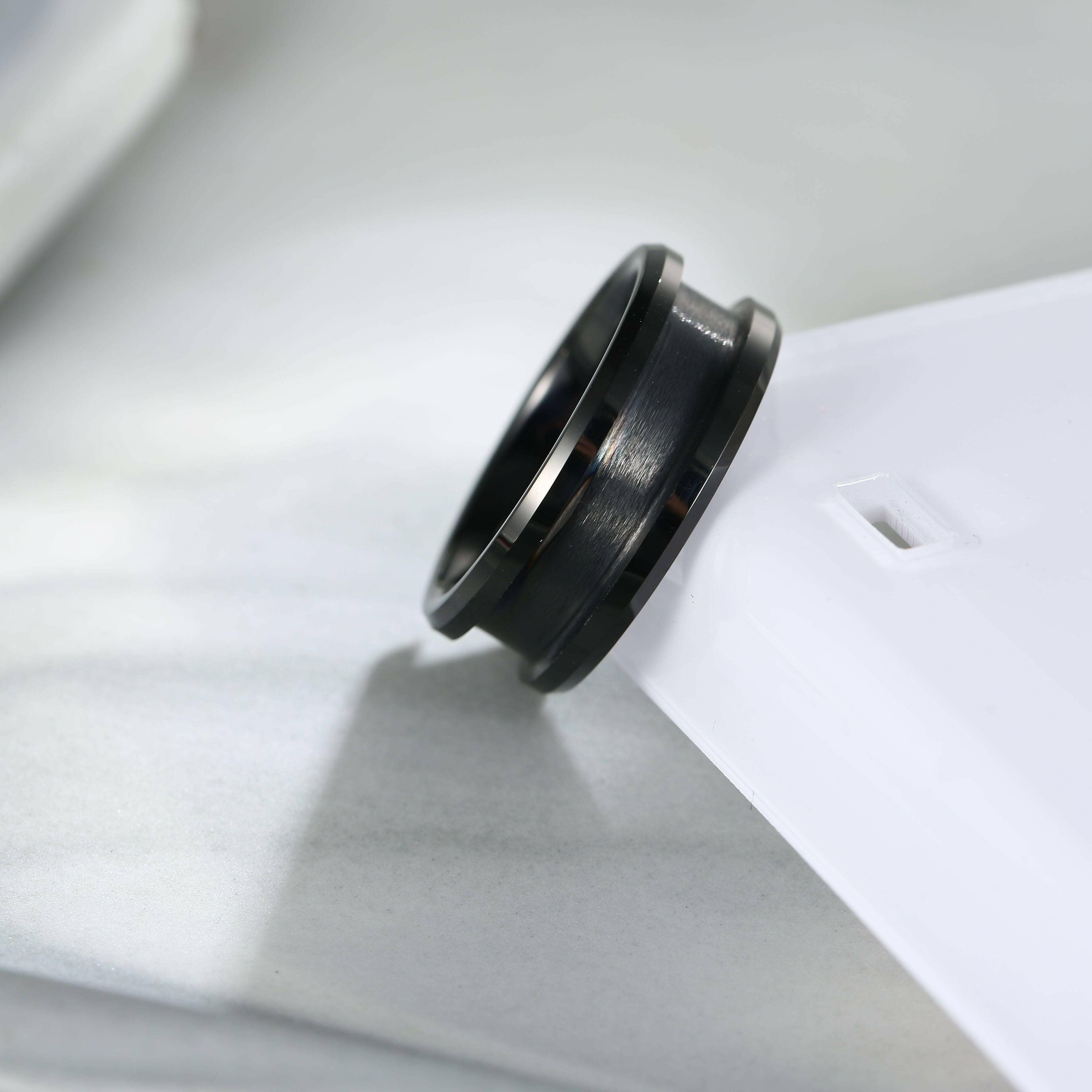 8mm Blank Center Tungsten Wedding Band-Evani Naomi Jewelry