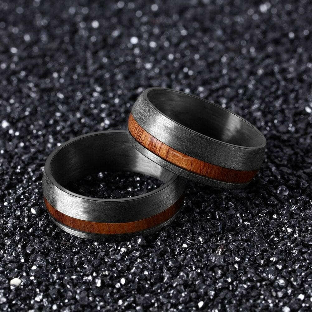 8mm Carbon Fiber Men's Band with Veneer Inlay-Evani Naomi Jewelry