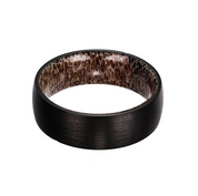8mm Tungsten Wedding Band with Shell & Antler Inner Shank-Evani Naomi Jewelry