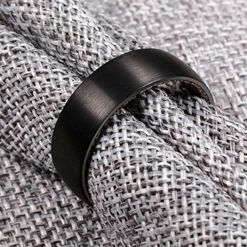 8mm Tungsten Wedding Band with Shell & Antler Inner Shank-Evani Naomi Jewelry