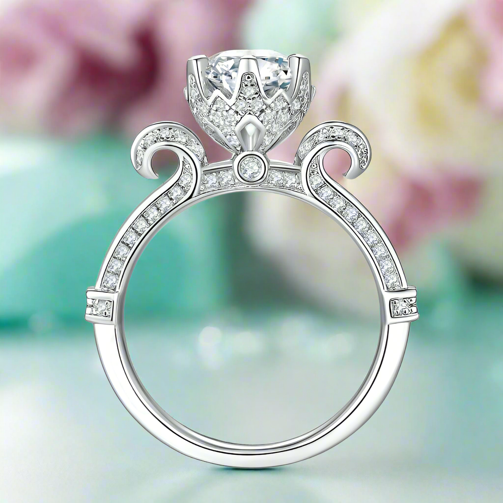 Antique Style 1.00 ct Diamond Engagement Ring-Evani Jewelry