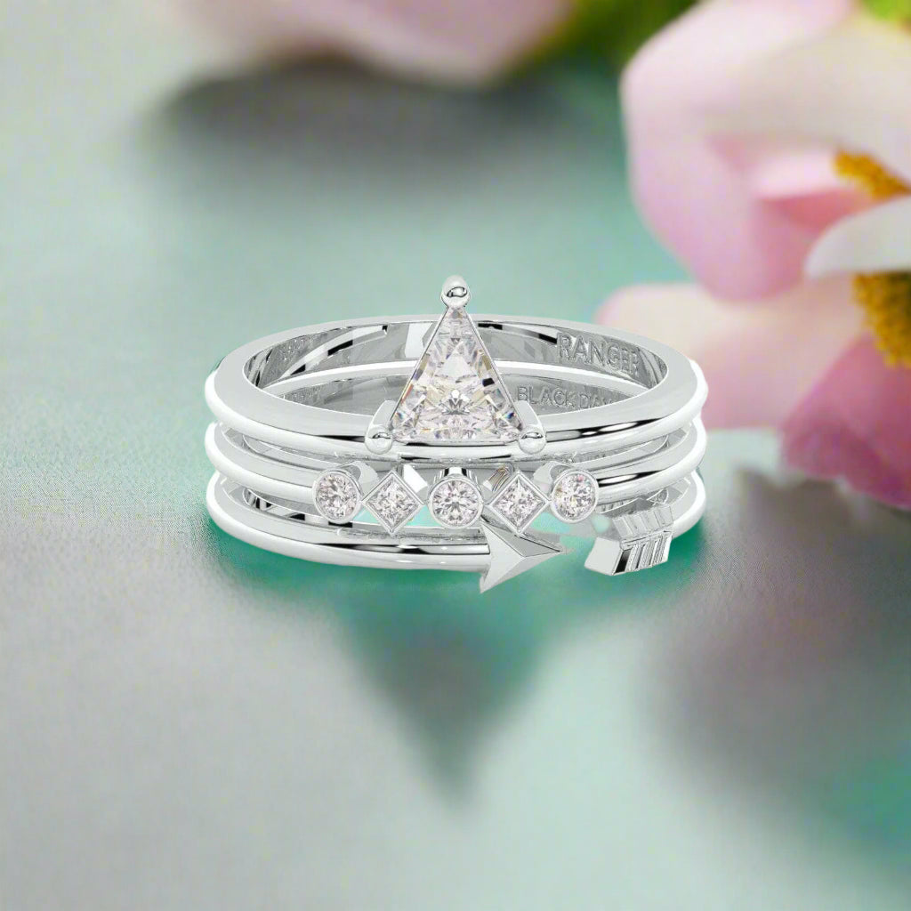 Archers and Rangers Ring Set- Video Game Inspired Rings in 14k Yellow Gold-Evani Naomi Jewelry