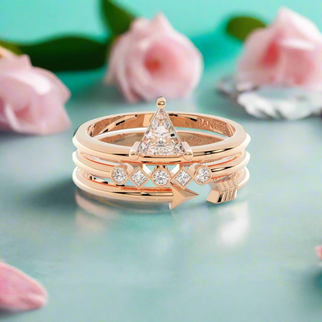 Archers and Rangers Ring Set- Video Game Inspired Rings in 14k Yellow Gold-Evani Naomi Jewelry