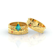 Assasin's Promise Ring Set (Women)- Video Game Inspired Rings in14k Yellow Gold-Evani Naomi Jewelry