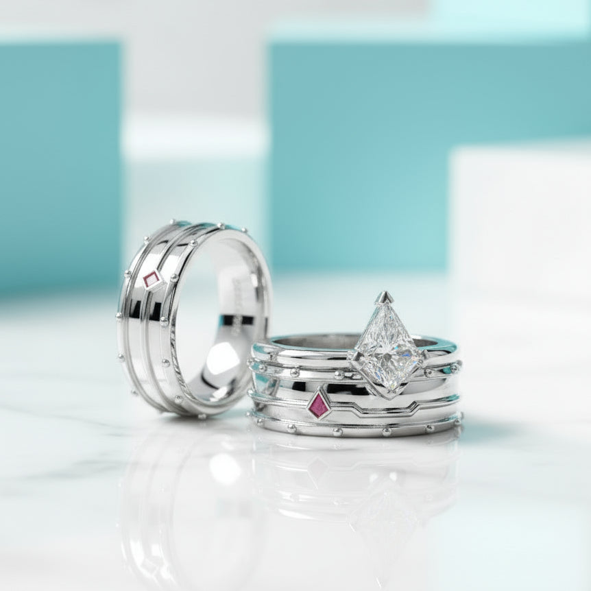 Assasin's Promise Ring Set (Women)- Video Game Inspired Rings in14k Yellow Gold-Evani Naomi Jewelry