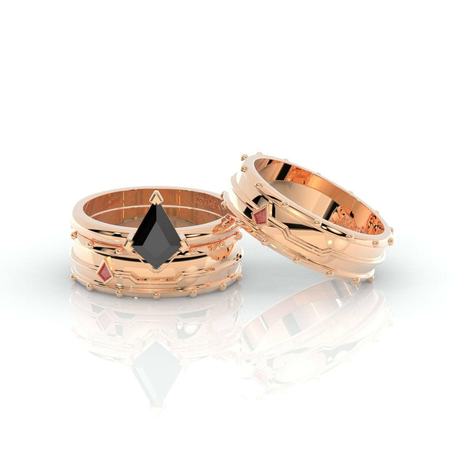 Assasin's Promise Rings (Unisex)- Video Game Inspired Rings in 14k Yellow Gold-Evani Naomi Jewelry