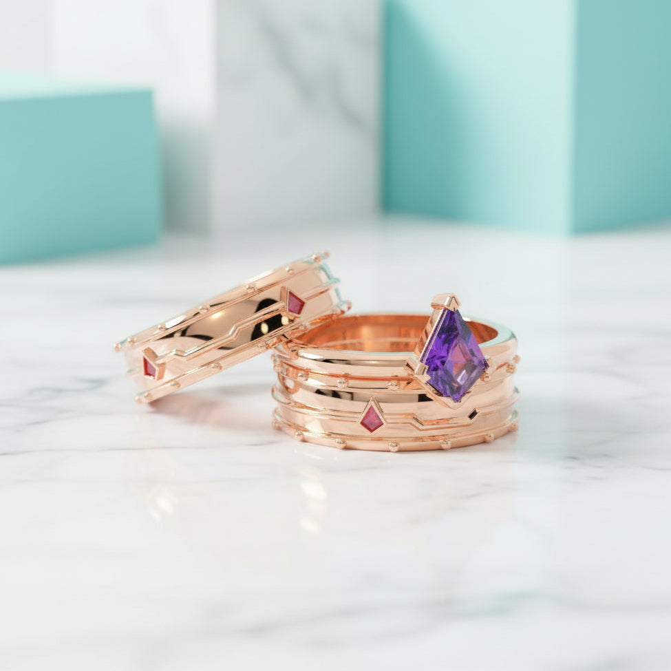 Assasin's Promise Rings (Unisex)- Video Game Inspired Rings in 14k Yellow Gold-Evani Naomi Jewelry