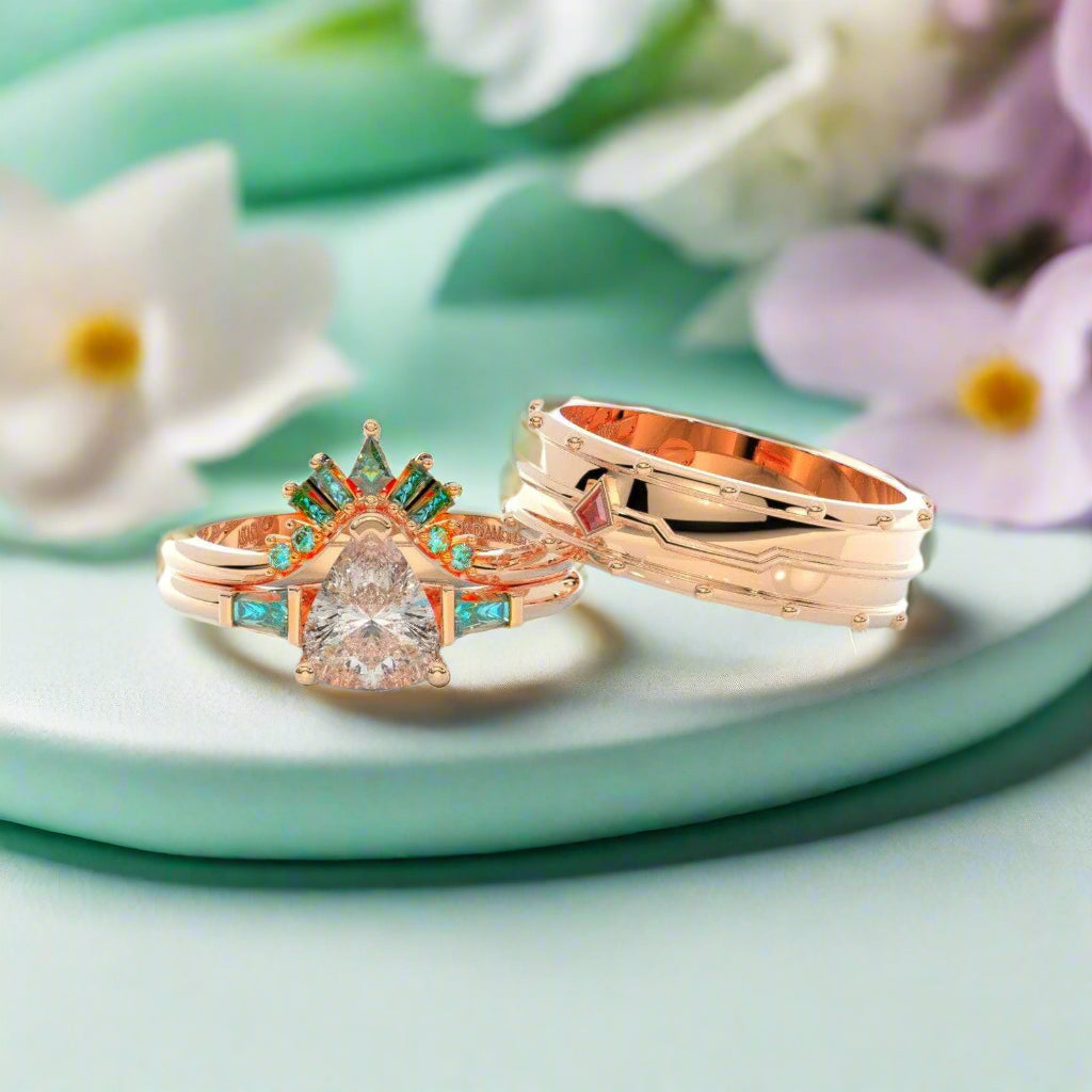 Assassin's Romance Engagement Ring- Video Game Inspired Rings in 14k Yellow Gold-Evani Naomi Jewelry