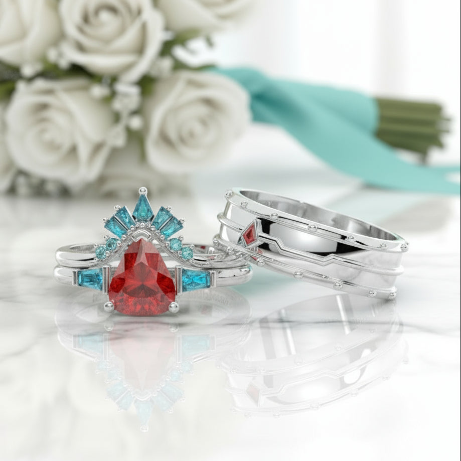 Engagement Ring in 14k Yellow Gold with Ruby Stone-Evani Jewelry