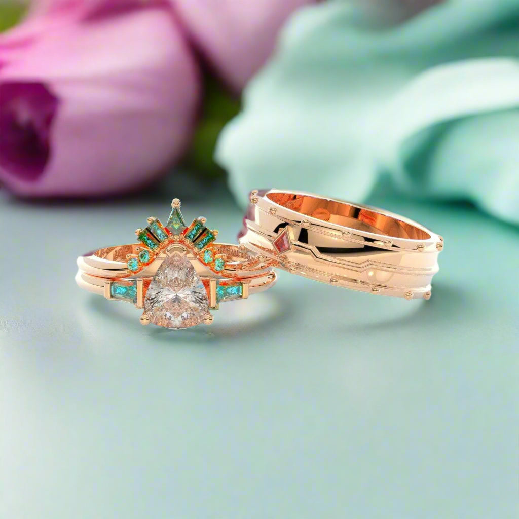Assasin's Romance (Unisex)- Video Game Inspired Rings in 14k Yellow Gold-Evani Naomi Jewelry