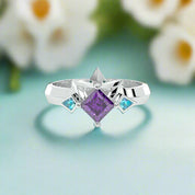 Assassin's Two-Piece Ring Set Video Game Inspired Rings in Princess-cut 14k Yellow Gold-Evani Naomi Jewelry