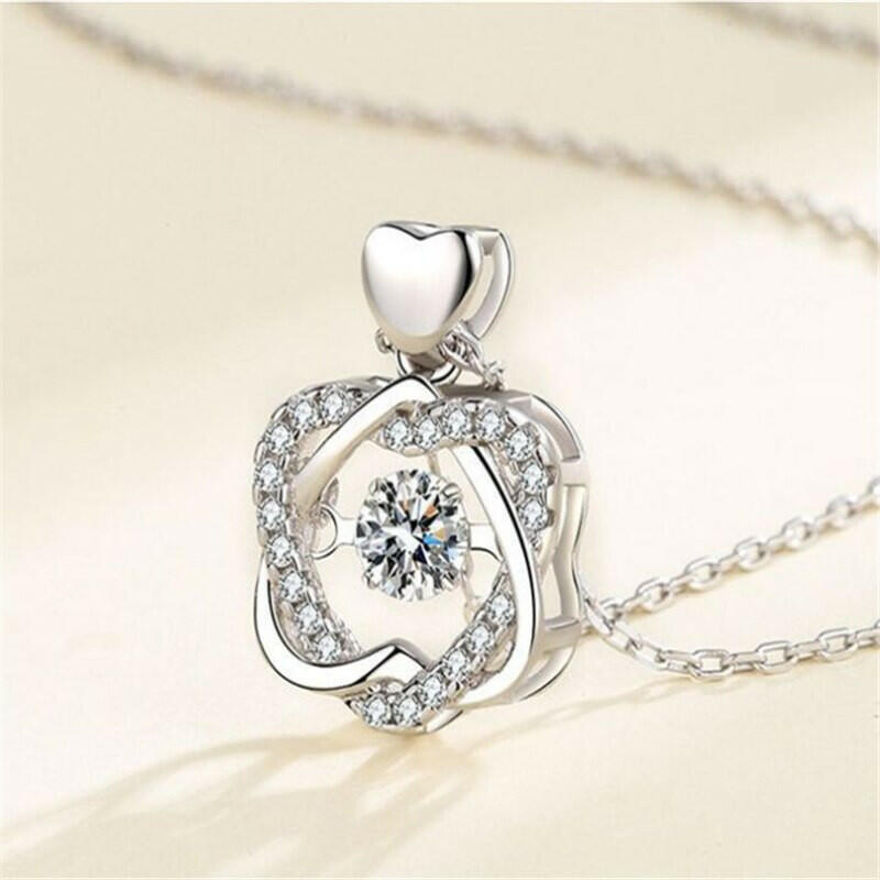 Beating 0.5 ct Diamond Heart Shaped Necklace-Evani Naomi Jewelry