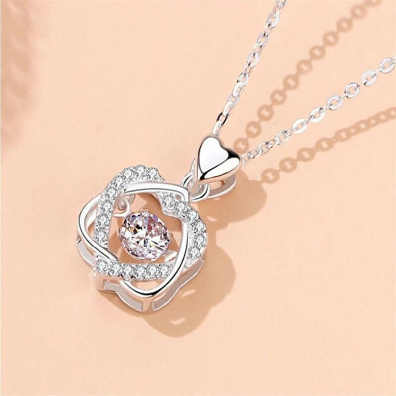 Beating 0.5 ct Diamond Heart Shaped Necklace-Evani Naomi Jewelry