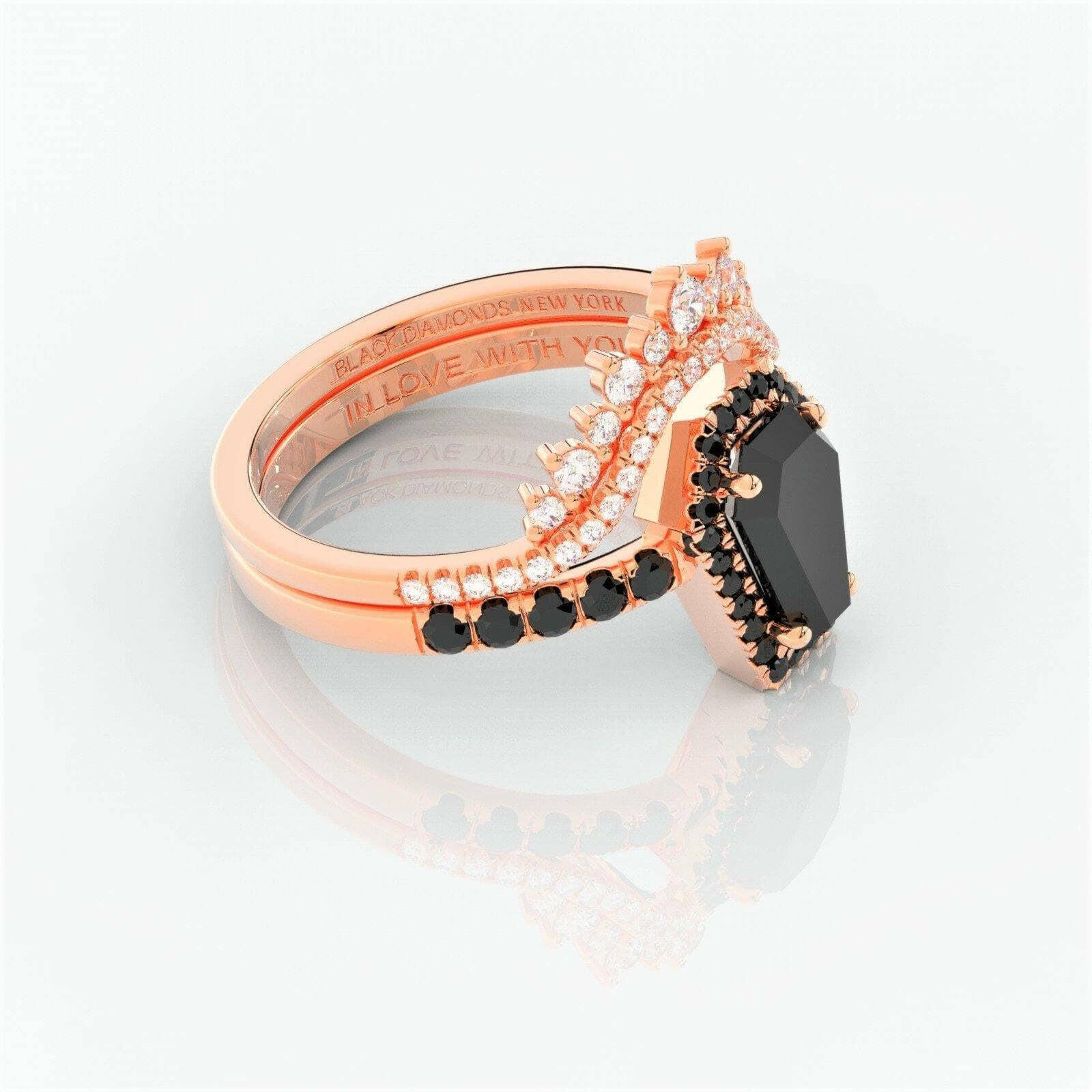 Best Love Gothic Wedding Rings in Rare Coffin Cut Diamond-Evani Naomi Jewelry