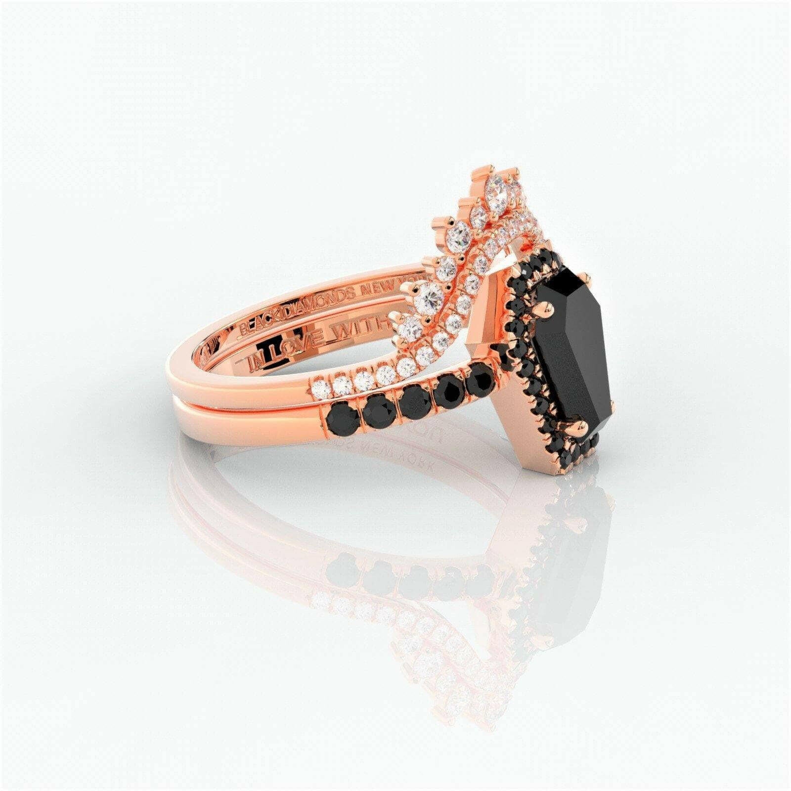Best Love Gothic Wedding Rings in Rare Coffin Cut Diamond-Evani Naomi Jewelry