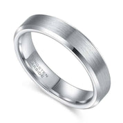 Beveled Brushed Unisex Tungsten Wedding Band-Evani Naomi Jewelry