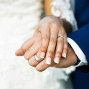 Beveled Brushed Unisex Tungsten Wedding Band-Evani Naomi Jewelry