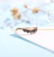 Black Diamond Stackable Rose Gold Wedding Band-Evani Naomi Jewelry
