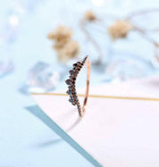 Black Diamond Stackable Rose Gold Wedding Band-Evani Naomi Jewelry