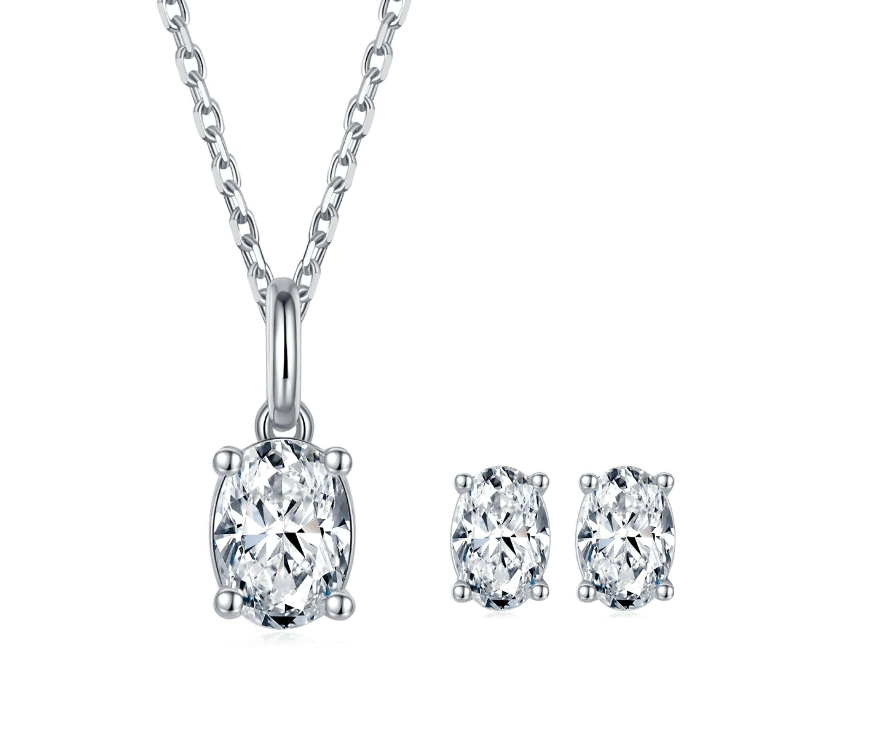Brilliant 1.0 ct Oval-cut Diamond Jewelry Set-Evani Naomi Jewelry