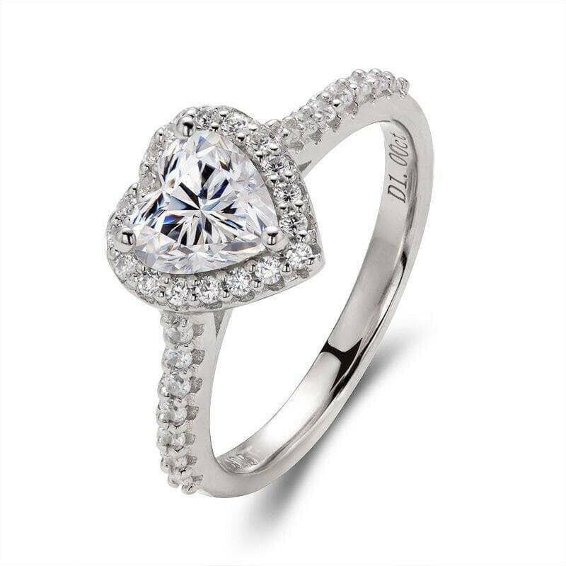 Brilliant 1.00 ct Heart-cut Halo Diamond Engagement Ring-Evani Jewelry