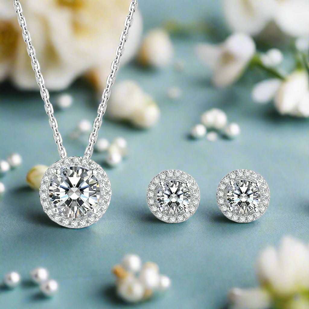 Brilliant Round-cut Diamond Jewelry Set-Evani Naomi Jewelry