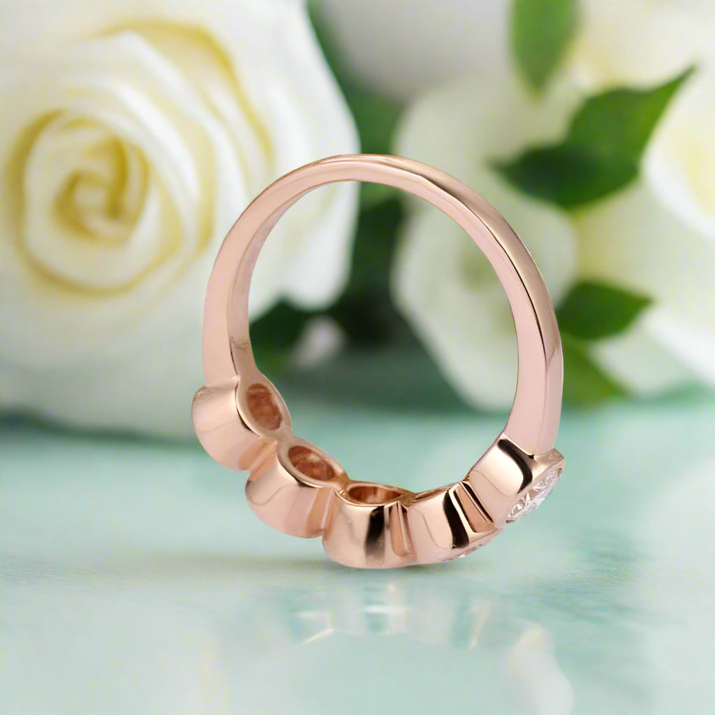 Bubble Style 1.5ctw Diamond Half Eternity Wedding Band-Evani Naomi Jewelry