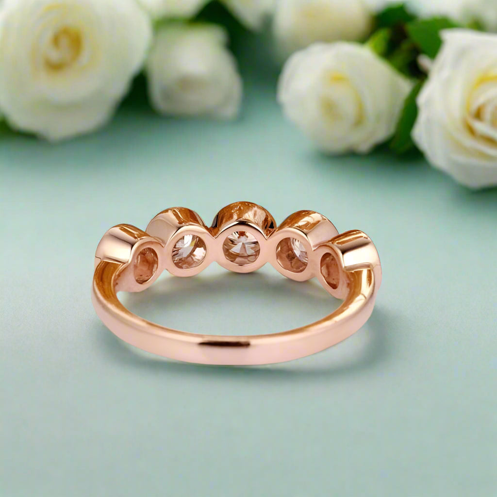 Bubble Style 1.5ctw Diamond Half Eternity Wedding Band-Evani Naomi Jewelry