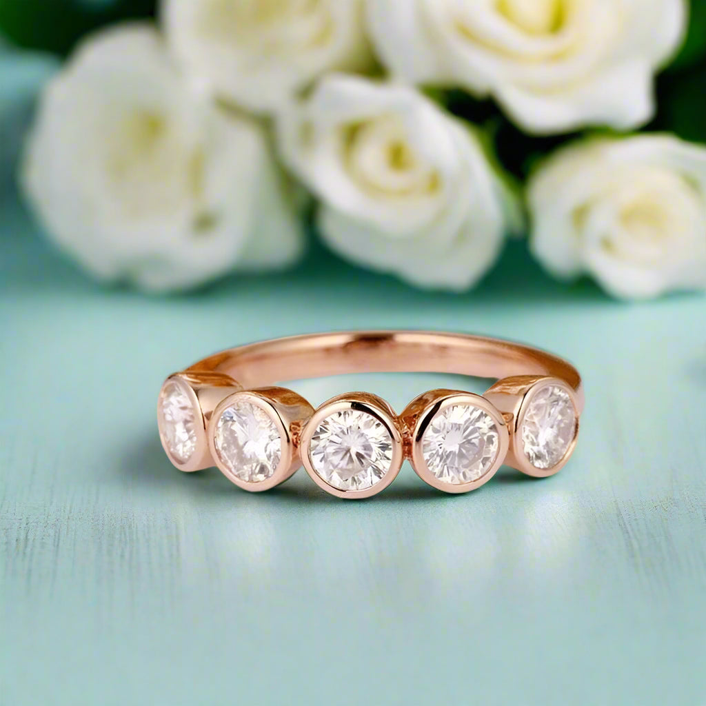 Bubble Style 1.5ctw Diamond Half Eternity Wedding Band-Evani Naomi Jewelry