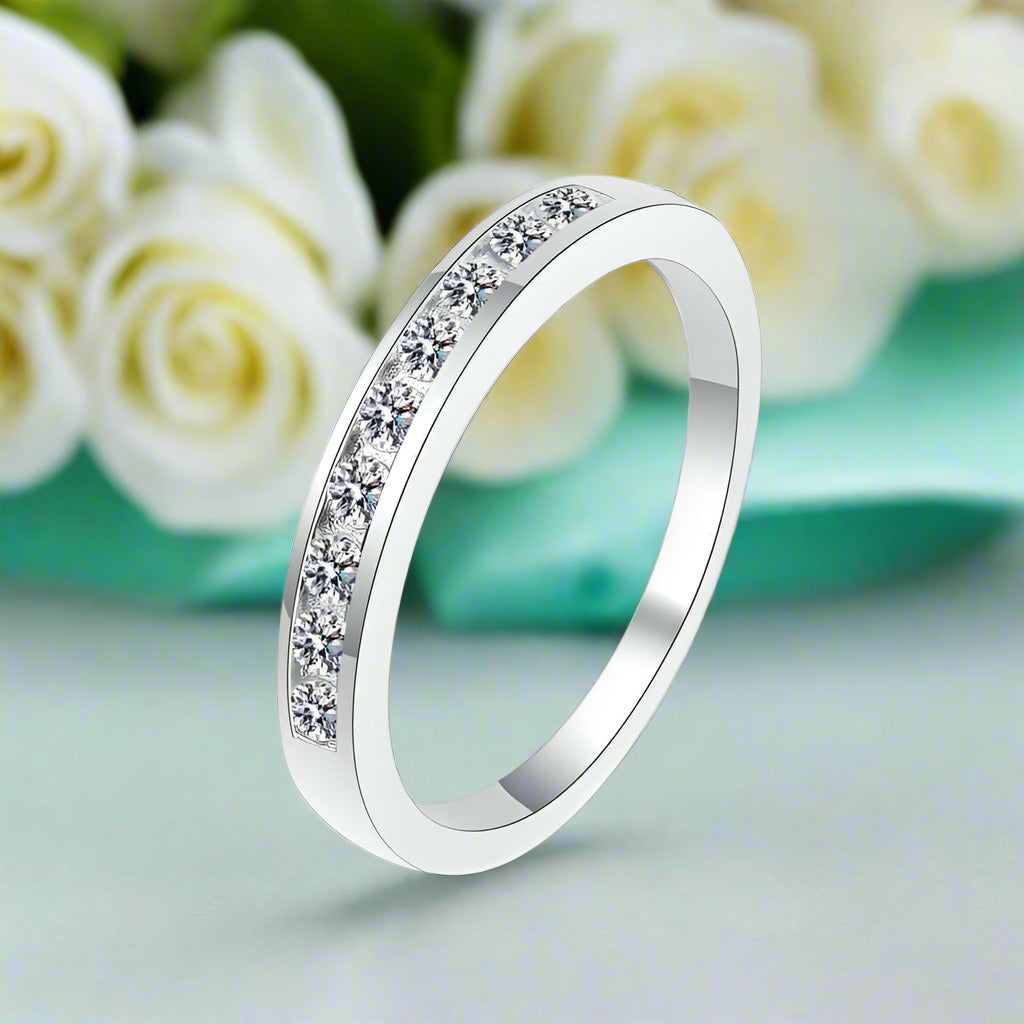 Classic 0.27 ct Round-cut Diamonds Wedding Band-Evani Naomi Jewelry
