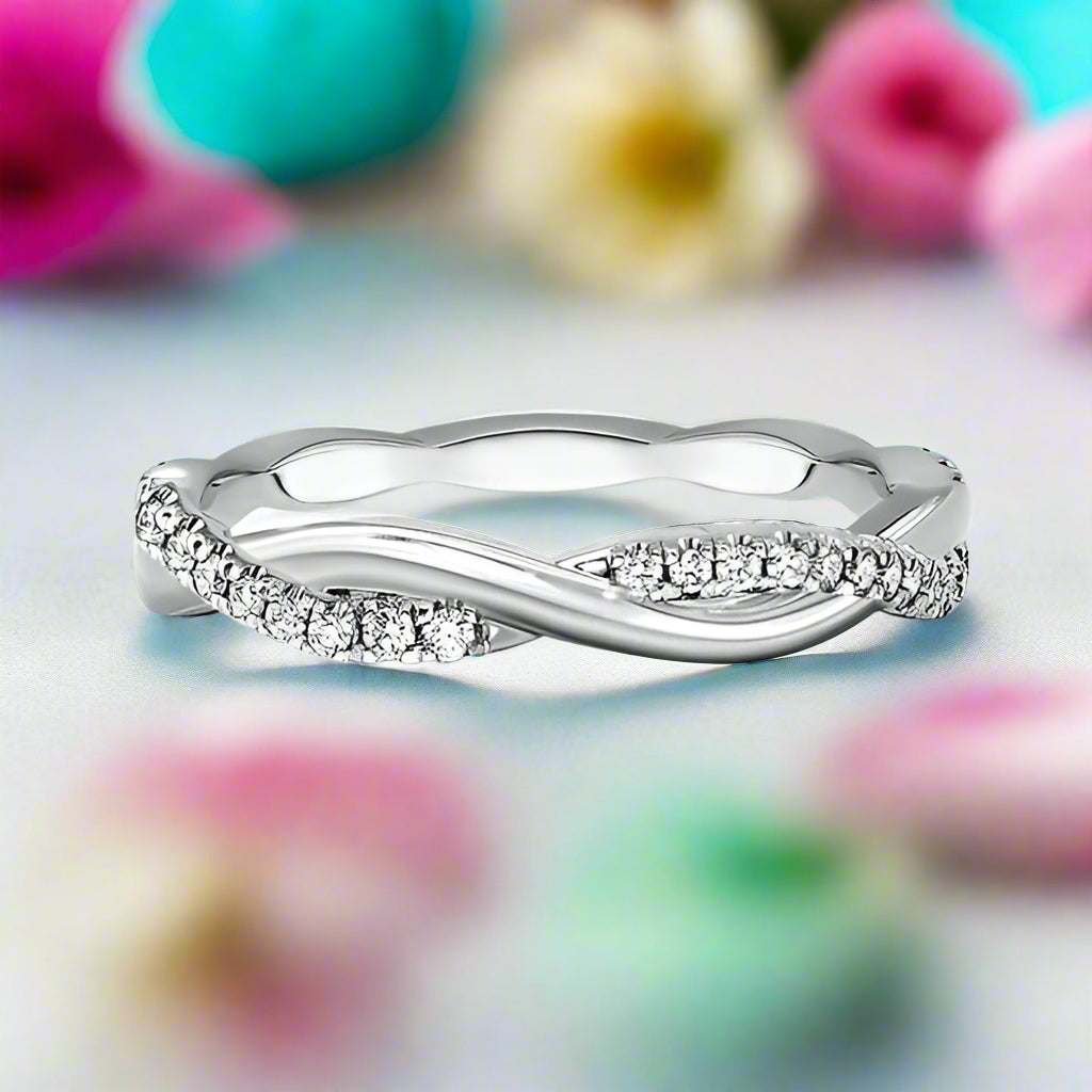 Classic 0.8 ct Diamond Twisted Wedding Band-Evani Naomi Jewelry