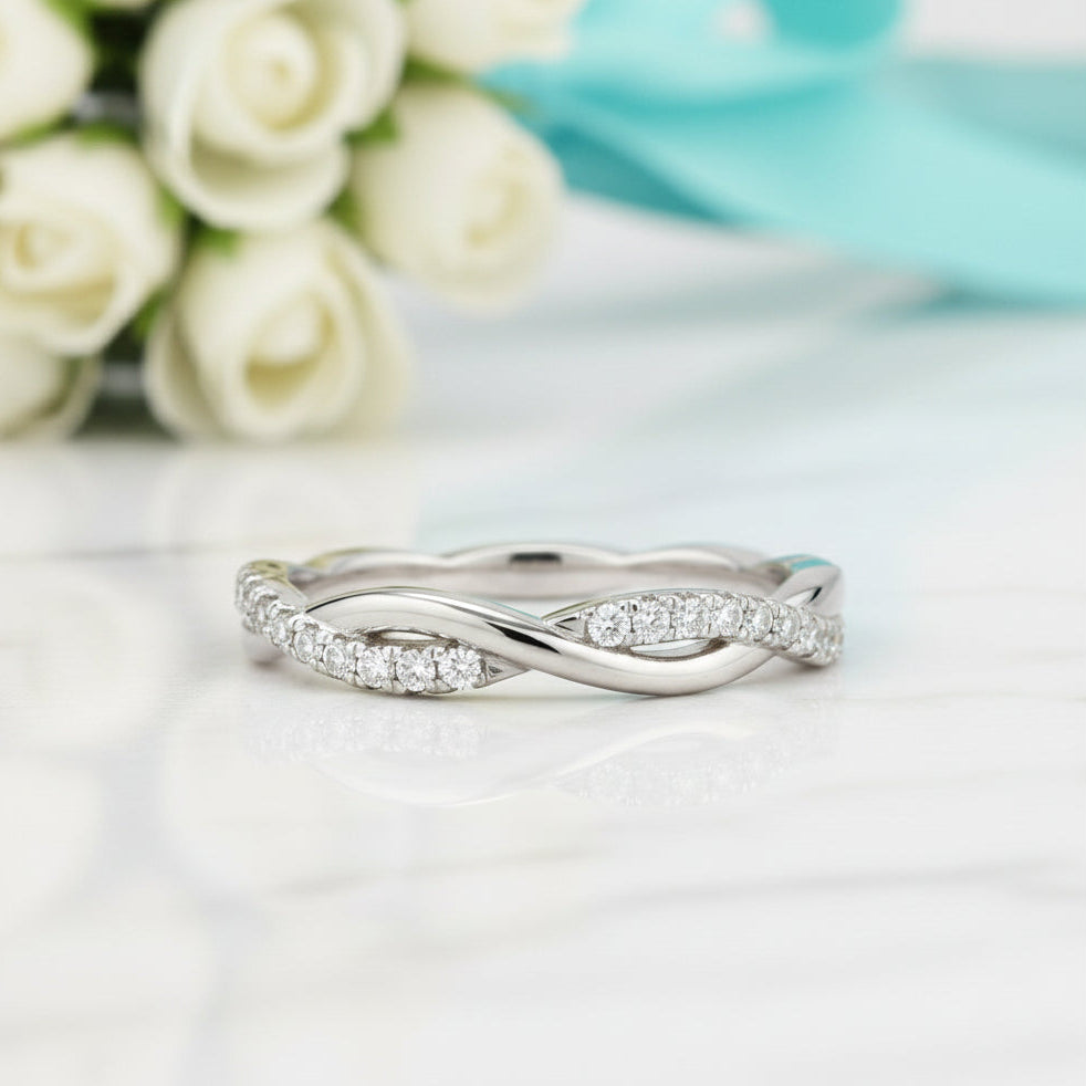 Classic 0.8 ct Diamond Twisted Wedding Band-Evani Jewelry
