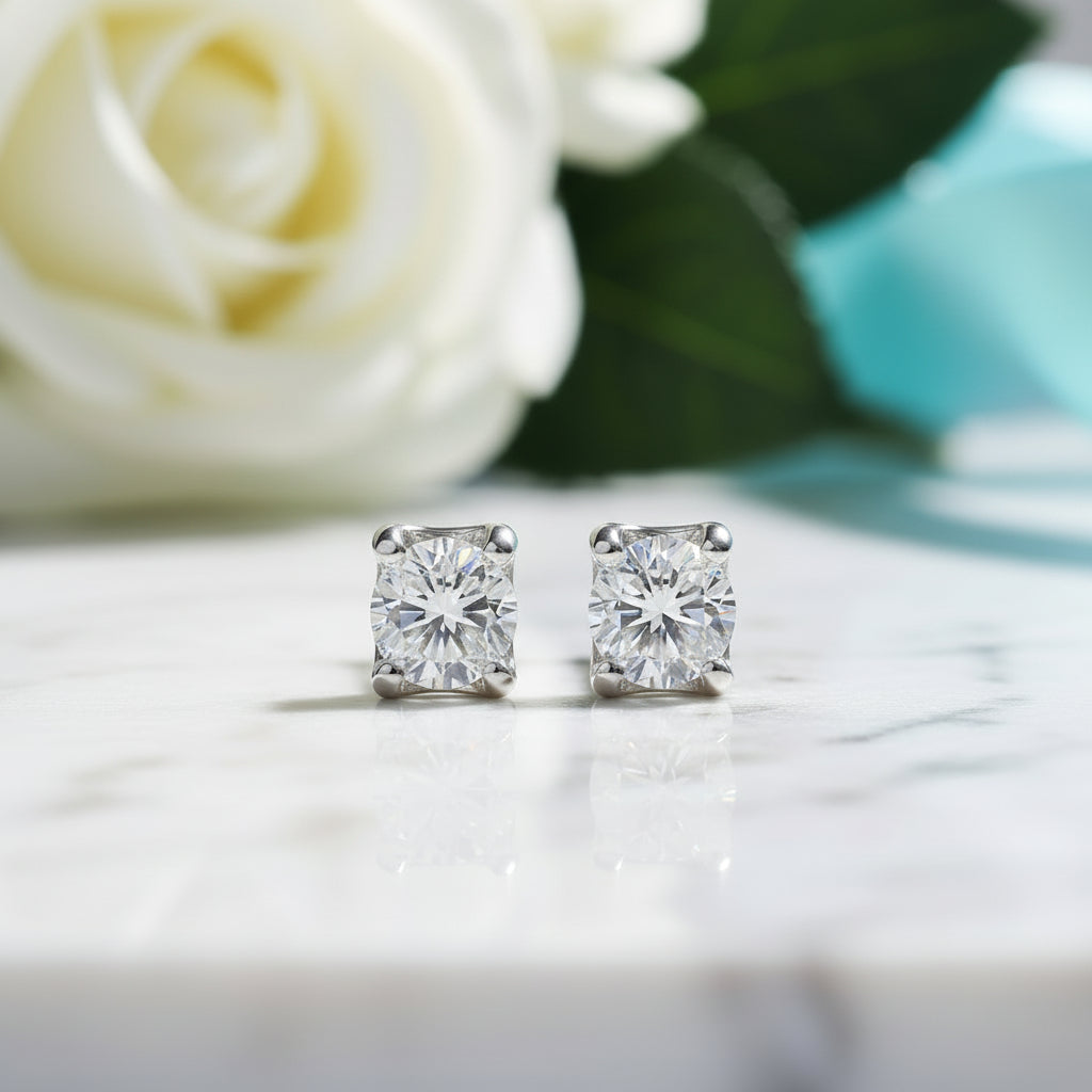 Classic 1.0 ct Diamond Ox Stud Earrings-Evani Jewelry