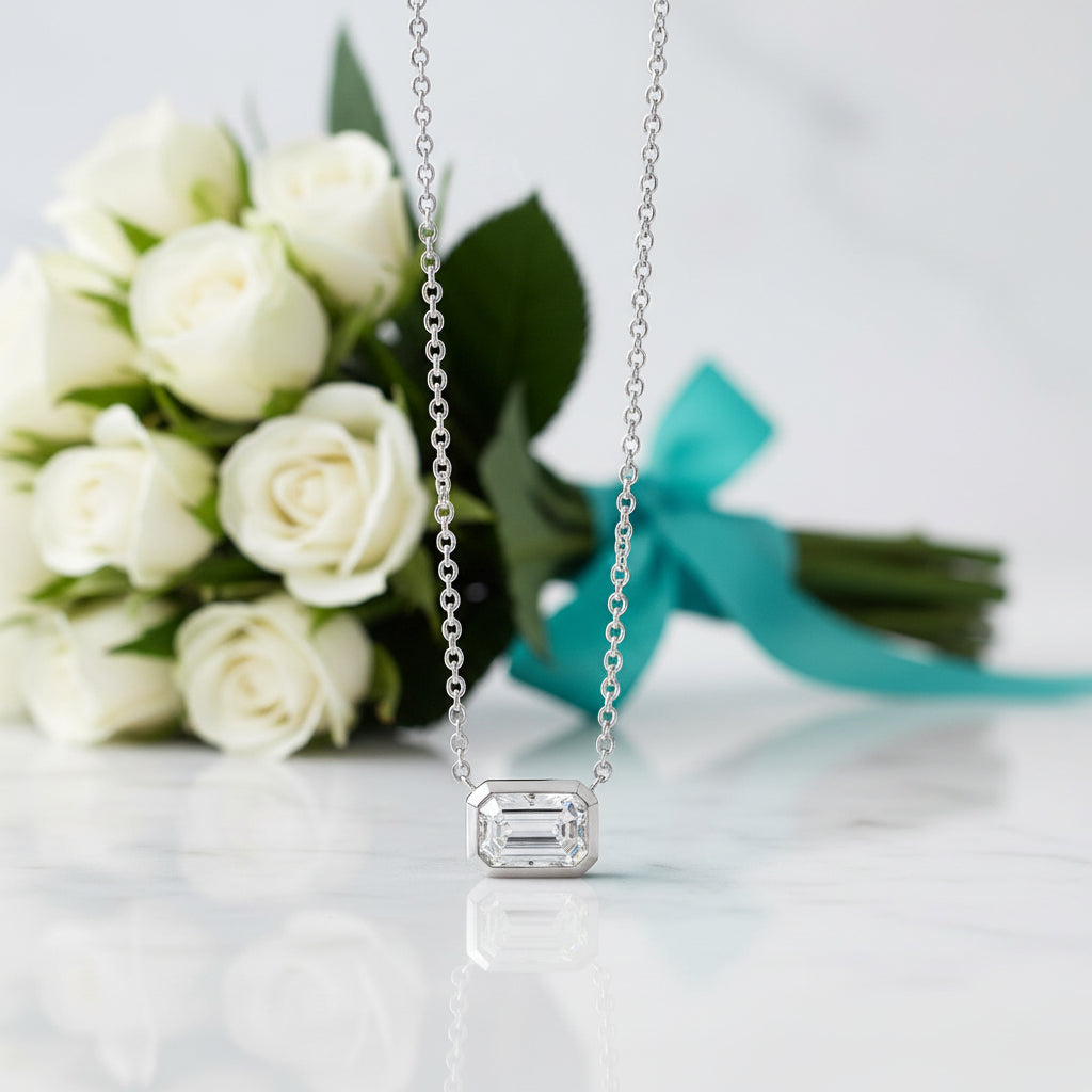 Classic 1.0 ct Emerald-cut Diamond Necklace-Evani Jewelry