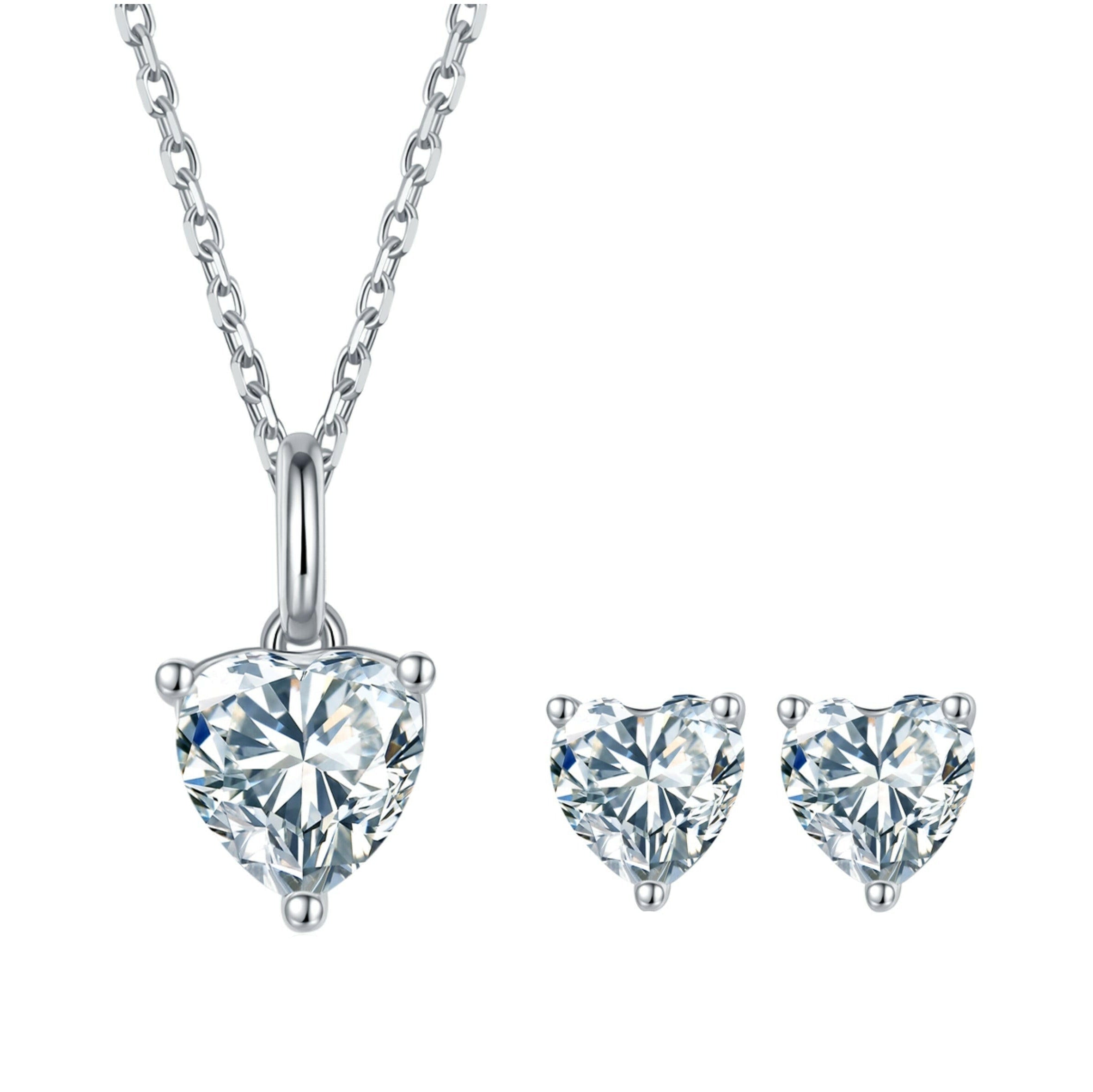 Classic 1.0 ct Heart Diamond Jewelry Set-Evani Naomi Jewelry