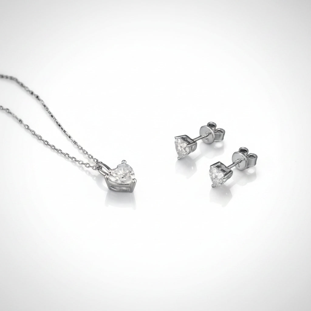 Classic 1.0 ct Heart Diamond Jewelry Set-Evani Jewelry