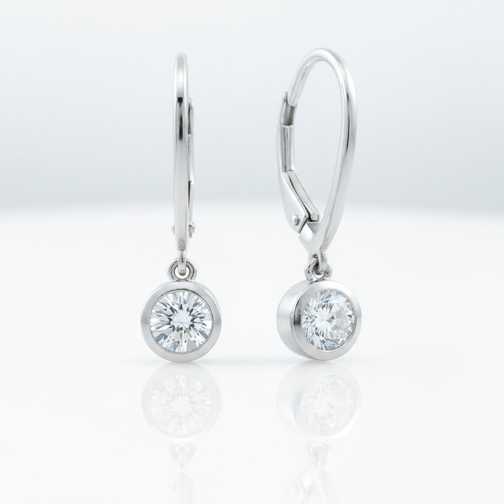 Classic 1.0 ct Lever Back Diamond Earrings-Evani Jewelry