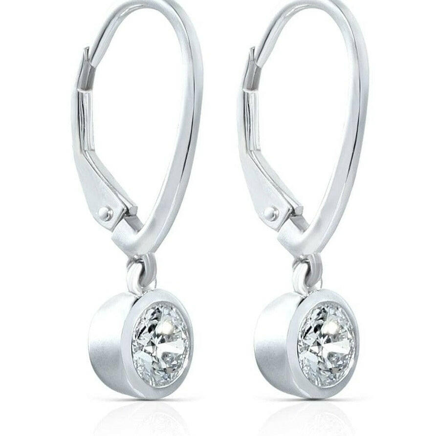 Classic 1.0 ct Lever Back Diamond Earrings-Evani Naomi Jewelry