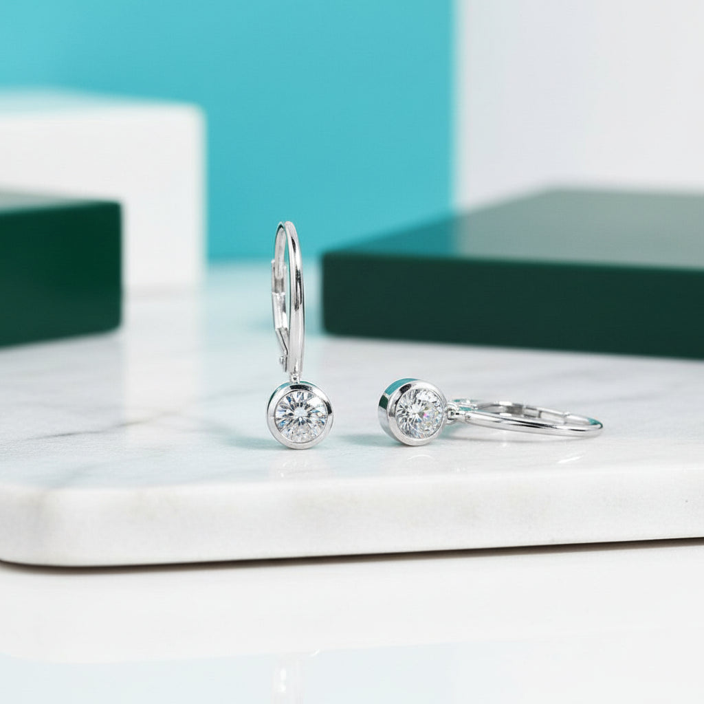 Classic 1.0 ct Lever Back Diamond Earrings-Evani Jewelry