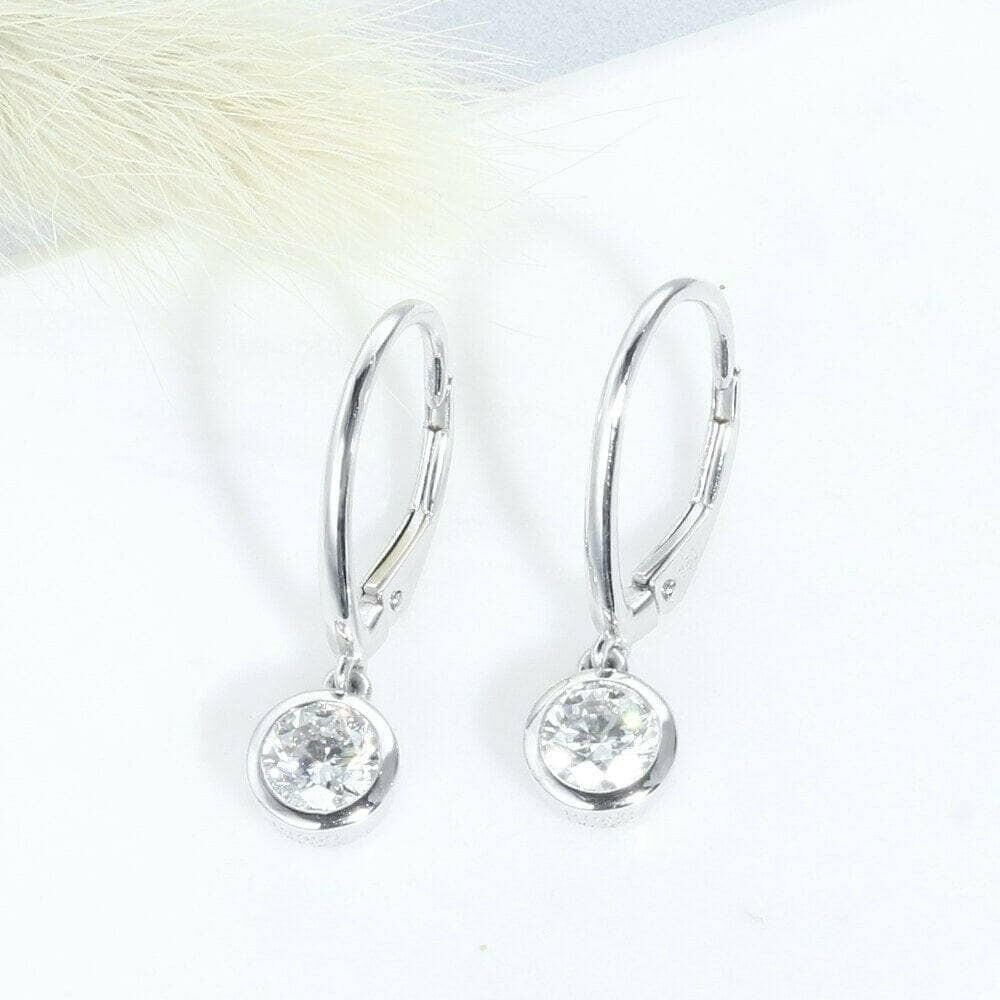 Classic 1.0 ct Lever Back Diamond Earrings-Evani Naomi Jewelry