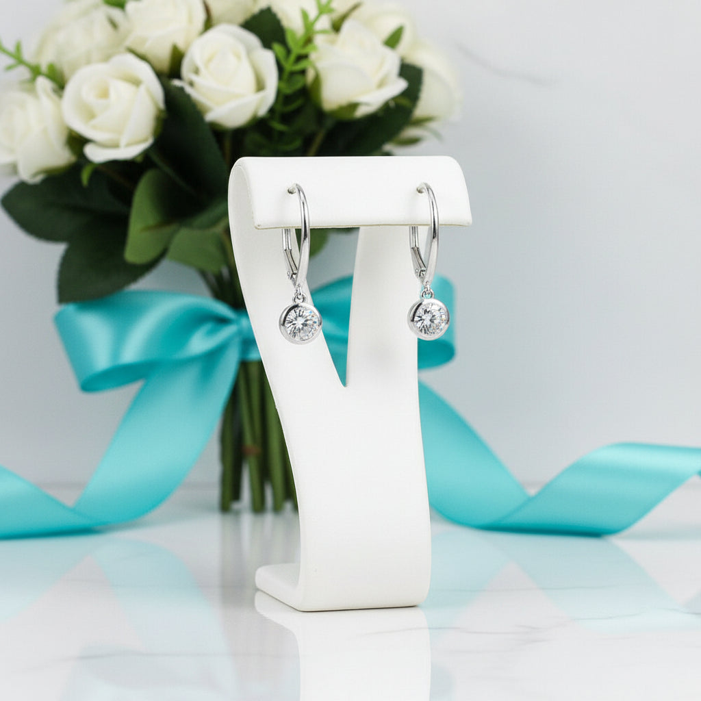 Classic 1.0 ct Lever Back Diamond Earrings-Evani Jewelry
