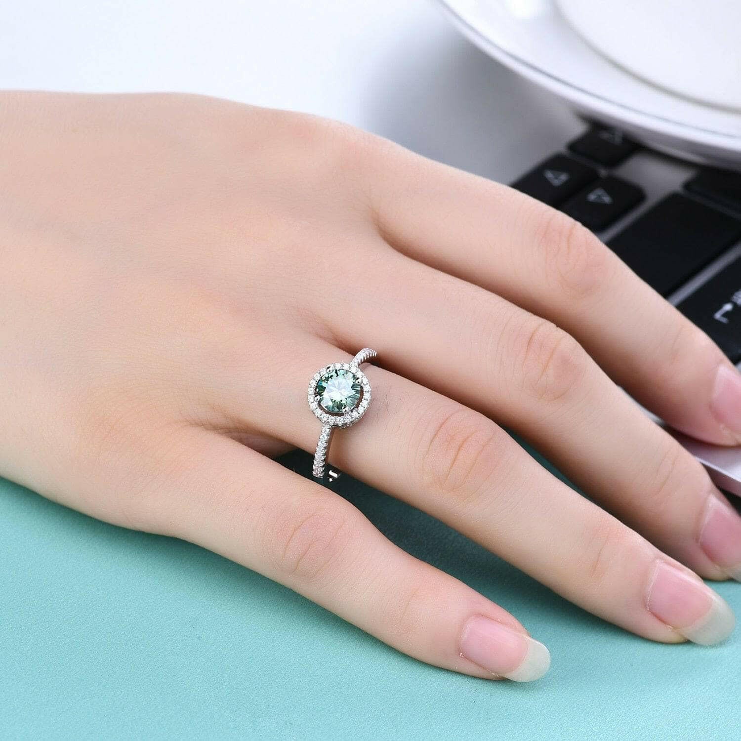 Classic 1.00 ct Round Delicate Halo Diamond Engagement Ring-Evani Jewelry